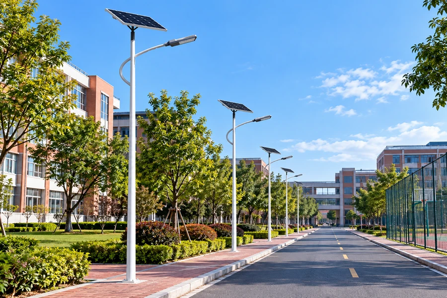 校园道路市电路灯太阳能改造场景