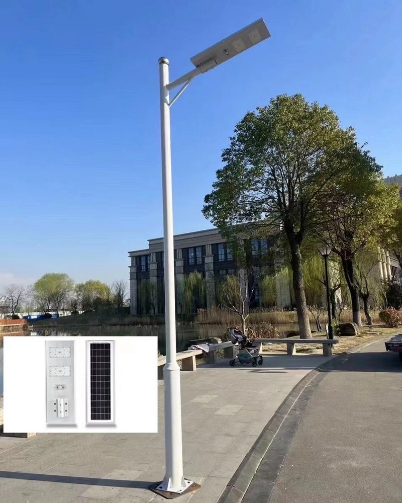 道路路灯一体式太阳能照明改造实拍