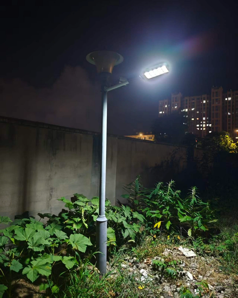 太阳能路灯改造后夜间亮灯效果实拍