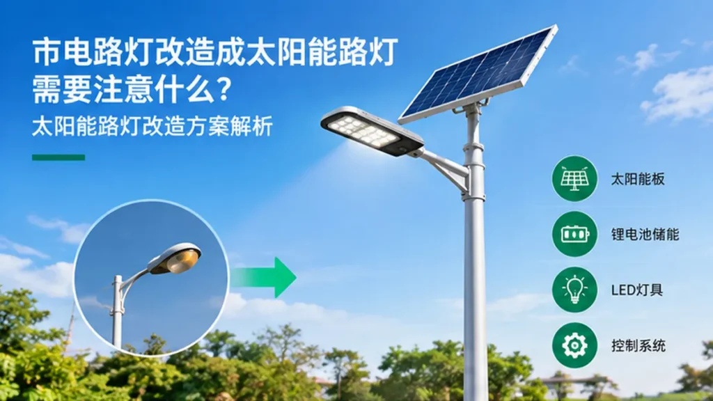 市电路灯改造成太阳能路灯需要注意什么？太阳能路灯改造方案解析