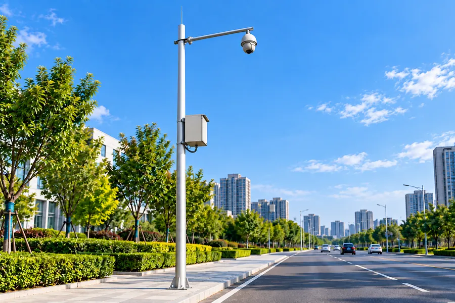 城市道路安防监控杆安装应用