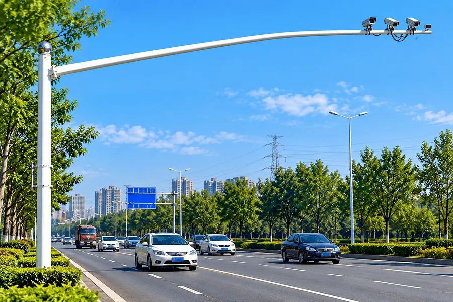 城市道路安防监控杆及摄像设备安装