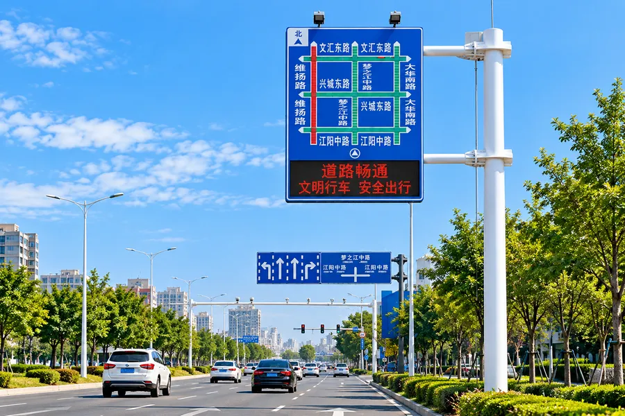 城市道路交通诱导屏及诱导屏杆安装应用