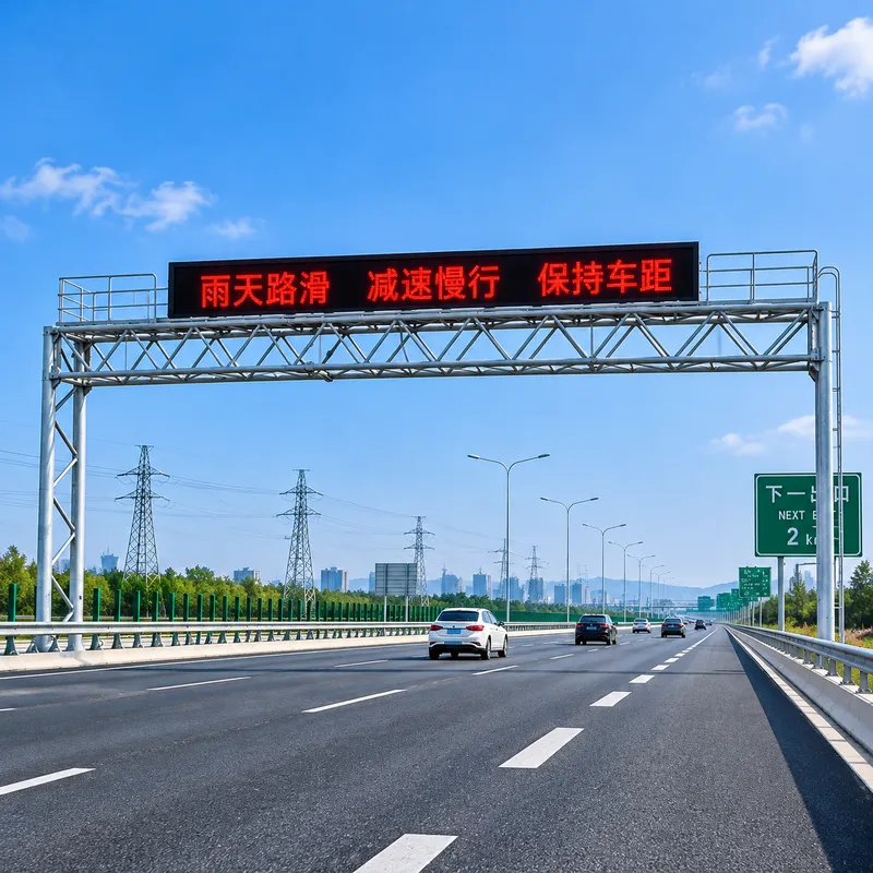 高速公路龙门架信息发布显示屏安装场景