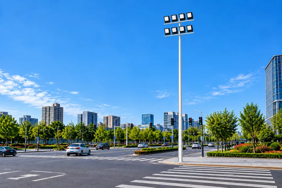 中杆灯城市道路十字路口照明应用场景