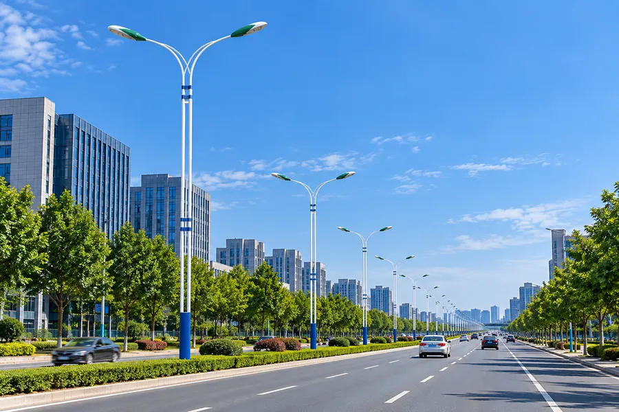 双臂路灯城市道路照明应用场景