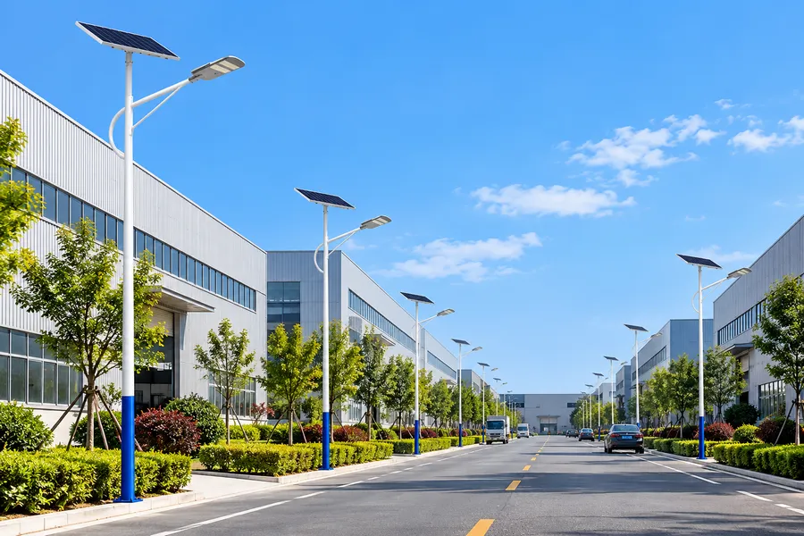 太阳能路灯工业园区道路照明应用场景