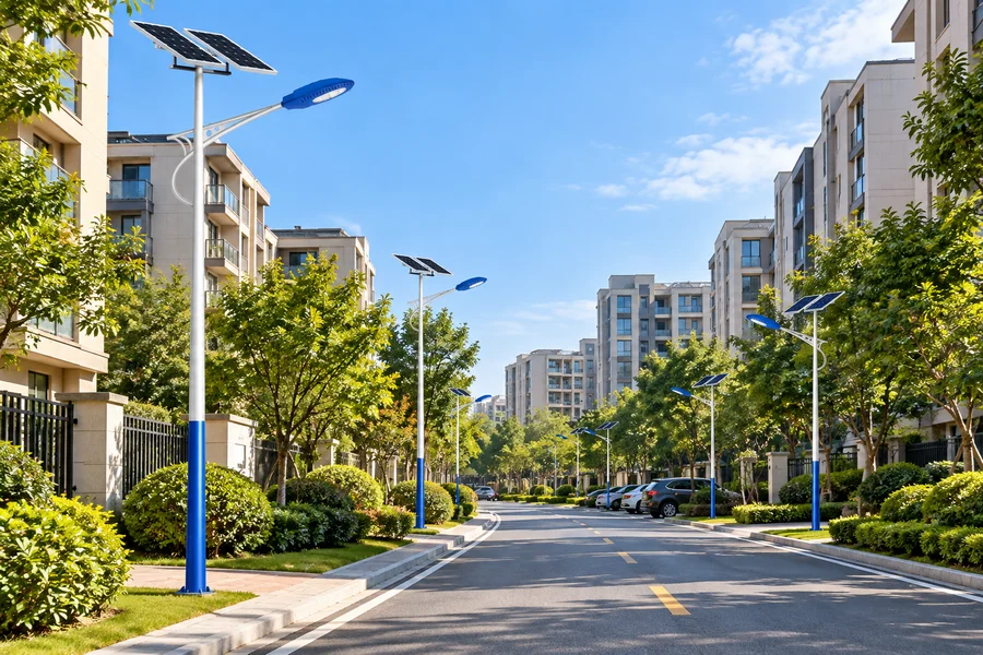 住宅小区道路太阳能路灯照明场景
