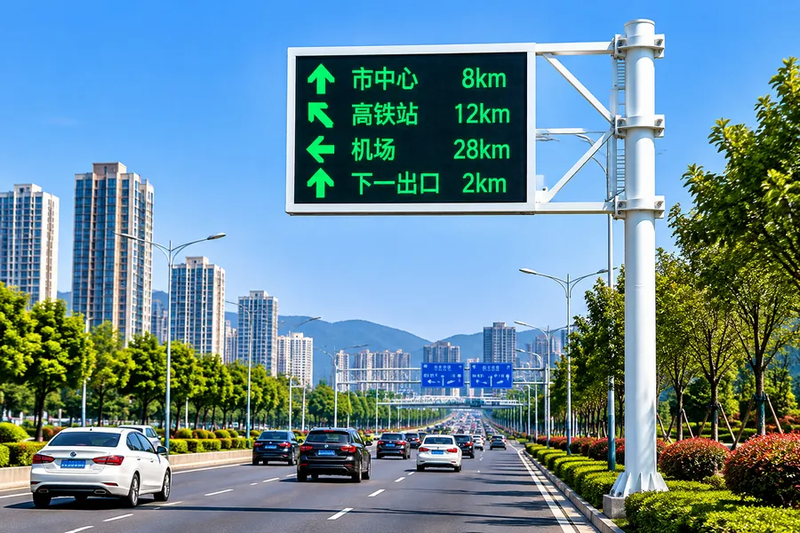 城市道路交通诱导屏杆应用场景