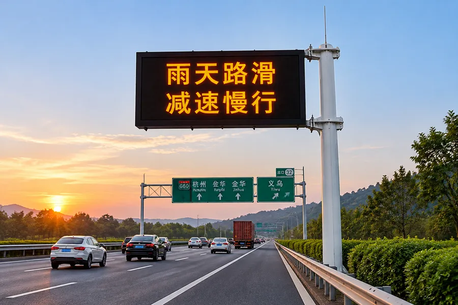 高速公路信息发布诱导屏杆应用场景