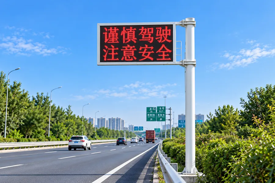 城市道路交通诱导屏杆安装应用