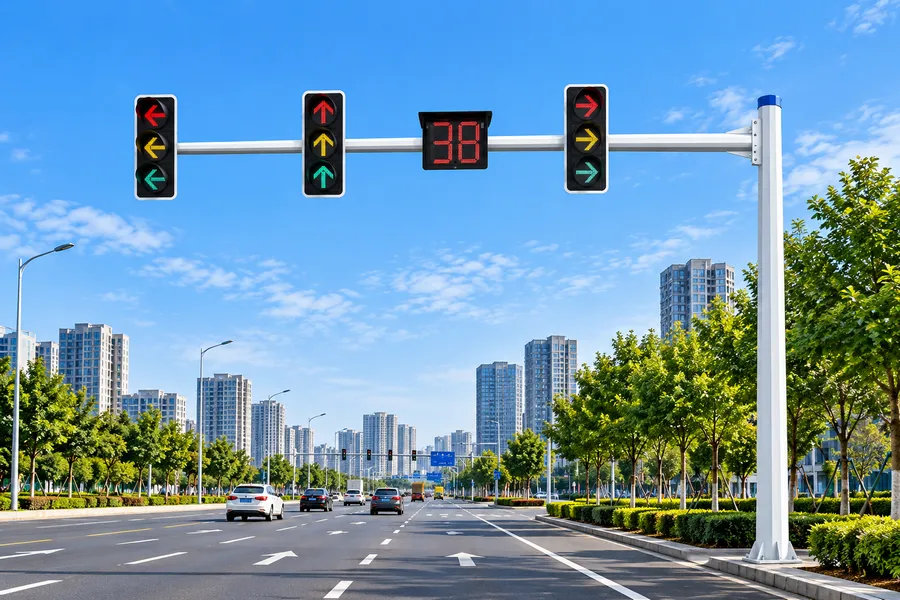 城市道路交叉口交通信号杆安装应用