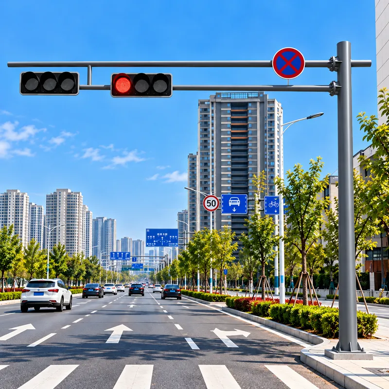 城市道路交通信号杆，交通路口信号灯安装