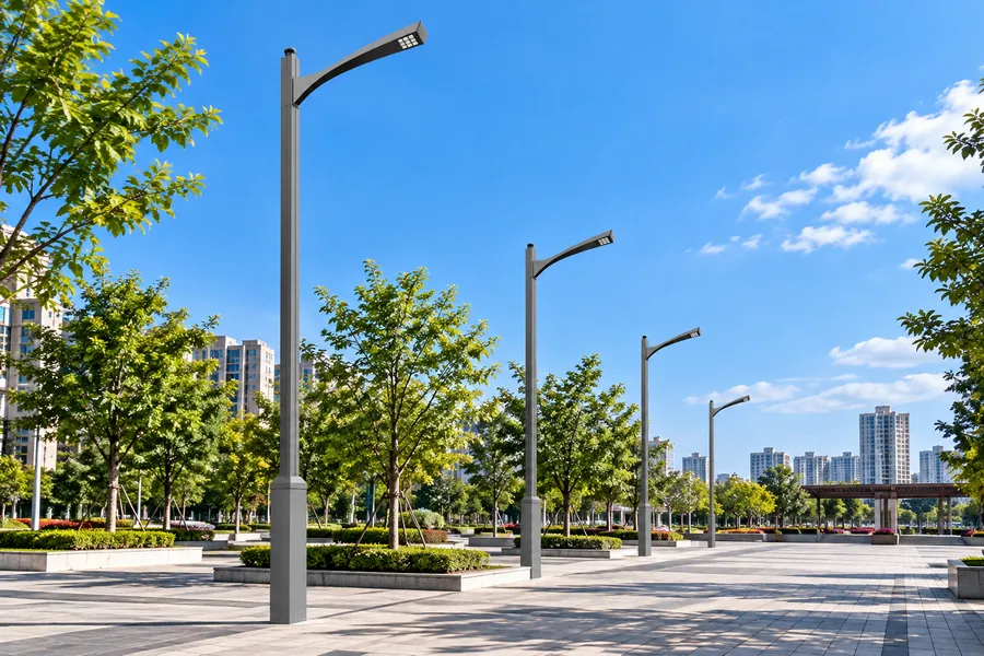 城市广场路灯杆安装应用，公共广场道路照明灯杆