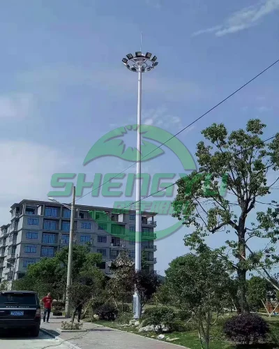 圆形灯盘LED高杆灯，公共区域多灯头照明
