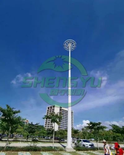 环形灯架高杆灯，户外广场LED集中照明