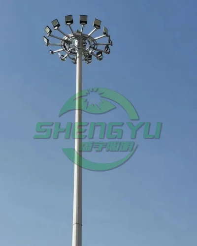 放射式灯臂LED高杆灯，多方向投光灯组合结构