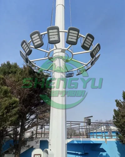 环形LED灯盘高杆灯，圆形支架多灯头组合照明