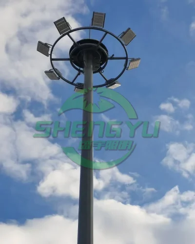 八灯头圆形高杆灯，LED投光灯环形布置结构