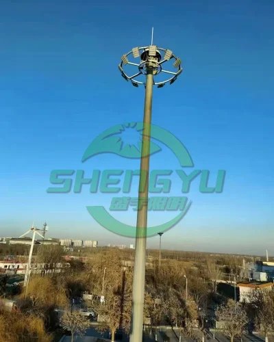 环形灯盘高杆灯，城市公共区域LED照明灯杆