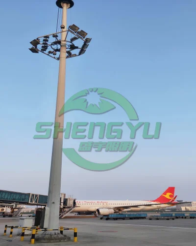 六边形LED投光高杆灯，住宅公共区域集中照明