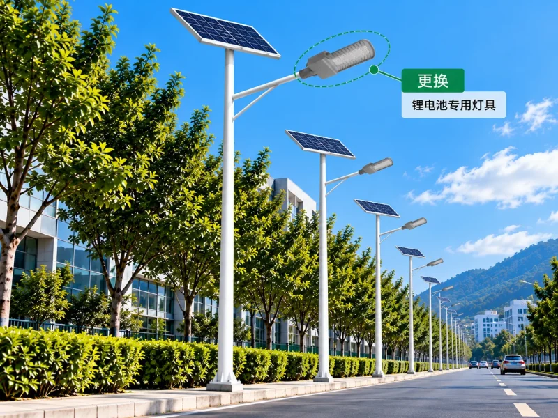 太阳能路灯更换内置锂电池二体灯升级