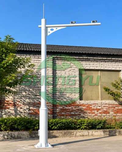 装饰板弧臂监控杆A20，道路球形摄像机安装