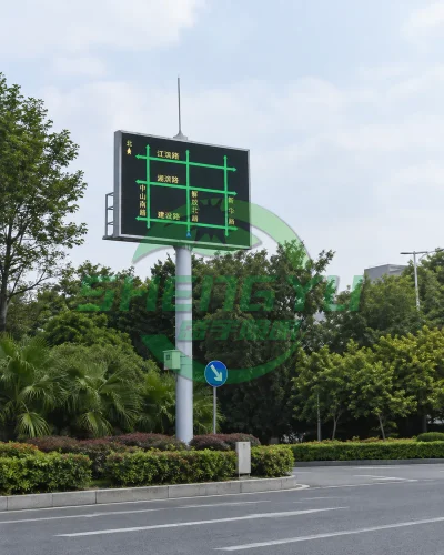 城市道路交通地图诱导屏杆场景