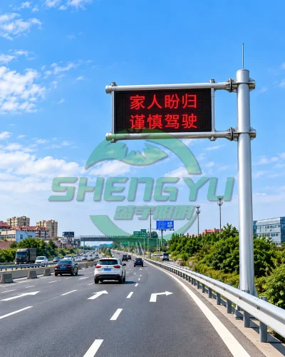 高速道路诱导屏杆安装场景