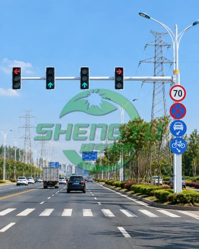 L型交通信号杆道路安装案例